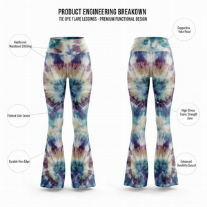 Pantalon de yoga évasé taille haute tie-dye pour femme 2026, leggings d'entraînement personnalisés imprimés à pattes d'éléphant, pantalon de fitness doux - Product Image 2