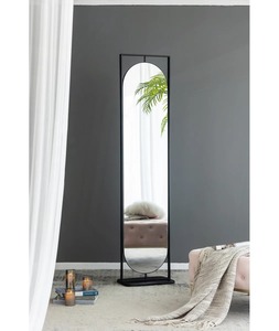 Miroir sur pied moderne et élégant avec cadre en fer noir, miroir pleine longueur pour la décoration de la maison, chambre et salon, vente en gros depuis l'Inde - Product Image 1