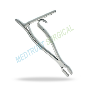 Pinzas de sujeción ósea de acero inoxidable de 6.25 pulgadas, instrumento quirúrgico ortopédico con mecanismo de bloqueo de trinquete de 2x2 dientes para fracturas - Product Image 2