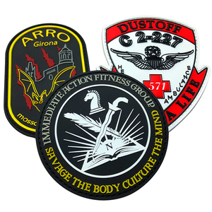 Patch en caoutchouc 3D à coudre, motif en relief, noir avec détails blancs et jaunes, de la marque Immediate Action Fitness Group - Product Image 5