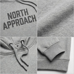 เสื้อสเวตเชิ้ตมีฮู้ดสีเทาสำหรับผู้ชาย ทรงปกติ ผ้าฝ้ายเฟรนช์เทอร์รี่ มีกระเป๋าหน้า สวมใส่สบายๆ สำหรับฤดูใบไม้ร่วง - Product Image 4