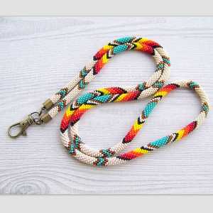 Cordón de cuello con cuentas de colores modernos, estilo bohemio, para llaves y credenciales, ideal para regalo a precio económico. - Product Image 3