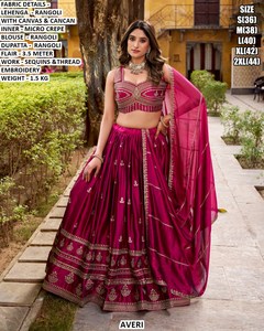 Lehenga Choli Tradicional Largo Hasta el Suelo Noor-e-rani con Protección Solar y Secado Rápido para Bodas y Fiestas - Product Image 2