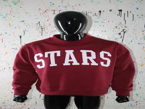 Sudadera STARS BROWN con cuello alto, 100% BLANCA, con apliques bordados, cuello ancho, hilos finos - Product Image 2