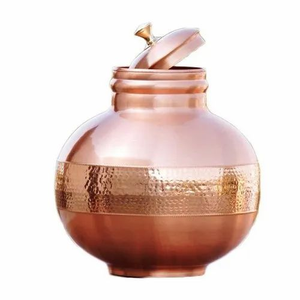 Pure Handcrafted Copper Die-Cast <b>Water</b> Dispenser Vintage Hammered Metal Storage Vessel for Hydration Holistic Wellness Kitchen - Product Image 6