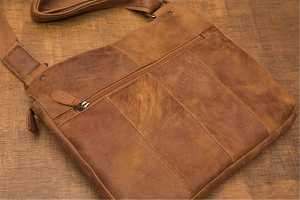 Sac à bandoulière pour ordinateur portable en cuir véritable, durable, écologique, rétro, pour usage quotidien, 15,6 pouces, LLB-0333 - Product Image 4