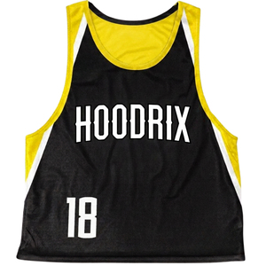 OEM Customized Lacrosse Pinnies Reversible Practice <b>Vest</b> Athletic Team Black White <b>Yellow</b> Sublimated Tank <b>Top</b> High Quality - Product Image 1