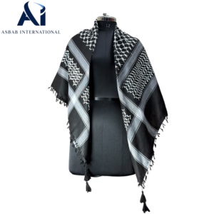 Pañuelo árabe tradicional Keffiyeh Shemagh para hombre, ligero, duradero, transpirable, de algodón a cuadros, pañuelo cuadrado, venta al por mayor, Golfo - Product Image 1