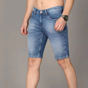 Short en jean pour homme, design personnalisé, logo, léger, respirant, style tendance, usage quotidien, durable, professionnel. - Product Image 5