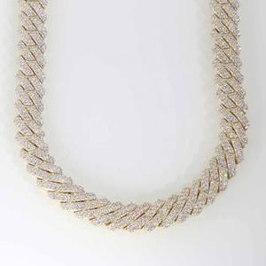 Chaîne cubaine 12 mm en argent sterling 925 plaqué or blanc avec diamants Moissanite VVS – Colliers Hip Hop pour soirées - Product Image 2