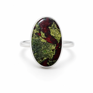 KGN SILVER JEWELLERY HOUSE Bague en pierre précieuse naturelle Jaspe Sang de Dragon, Argent Sterling 925 massif, Faite à la main, Certifiée par un tiers - Product Image 6