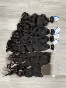 Produit phare : Closure en dentelle HD, cheveux humains vietnamiens, lisses naturels, ondulés naturels, 2x6, 5x5, couleur naturelle - Product Image 2