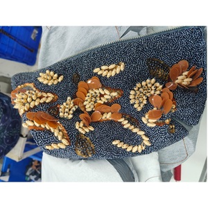 Top Quality Stylish Cotton Canvas Hand <b>Beaded</b> Shoulder Chain Bag for Casual or Office & Travel and Shopping Use for Sale - Product Image 5