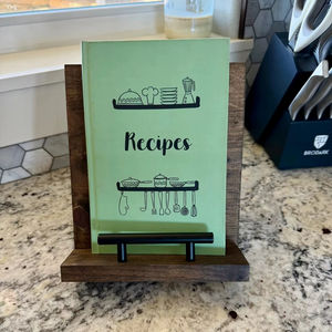 Support de livre de cuisine personnalisé en bois, porte-recettes, cadeau pour la fête des mères, cadeau pour les amoureux des livres, décoration de la maison, Saint-Valentin - Product Image 1