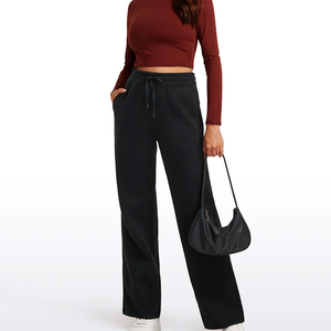 Pantalons de survêtement pour femmes personnalisables, impression de logo, étiquettes personnalisées, hiver, devant plat, respirant, écologique, yoga, gym - Product Image 2