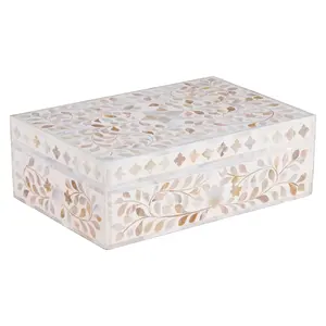 Elegante Caja de Almacenamiento de Joyas Decorativa de Lujo Hecha a Mano con Incrustaciones de Madreperla Rectangular Ecológica para Decoración del Hogar Ramadán Eid - Product Image 4
