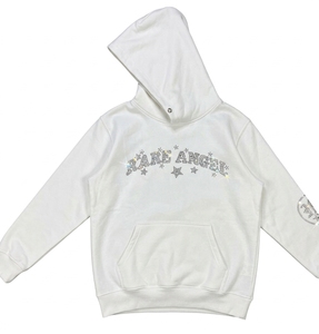 Sweat-shirt à capuche RARE ANGEL en strass pour homme, coupe oversize, en coton noir, style décontracté d'hiver, imperméable, écologique, 360g - Product Image 2