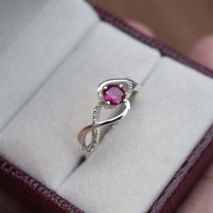 Ruby Gemstone <b>Ring</b> S925 Sterling Silver Dainty Wedding Jewelry Elegant Fine <b>Ring</b> For Women Birthstone <b>Ring</b> - Product Image 2