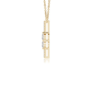 Pendentif Solitaire Classique Vaayu Jewels en Or 10K 14K 18K et Argent 925 935 avec Diamant Taille Ronde Brillante pour Femme – Bijoux de Mariage - Product Image 4