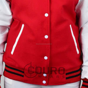 Chaqueta Bomber de Lana/Cuero de Diseño Personalizado de Alta Calidad al por Mayor con Cuello Alto, Logotipo Bordado, Transpirable y Resistente al Viento para Invierno - Product Image 2