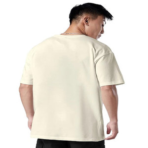 Camiseta Juvenil de Algodón Grueso, Manga Corta Holgada, Color Sólido, Casual, Versátil, con Hombros Descubiertos - Product Image 2