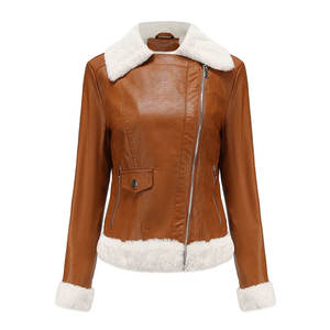 <b>SMART</b> SHINE ENTERPRISES Women Premium Leather <b>Jacket</b> Genuine Leather Soft Knitted Breathable Lightweight Classic Tailored <b>Casual</b> - Product Image 2