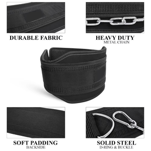 Cinturón de Levantamiento de Pesas con Cadena, Acolchado de Neopreno, Hebilla Ajustable, Resistente, Transpirable y Personalizable - Product Image 3