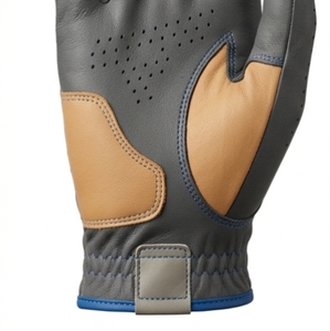 Gant de golf en cuir véritable, respirant, à doigts entiers, avec fermeture à bouton, unisexe, avec sangle de poignet réglable - Product Image 2