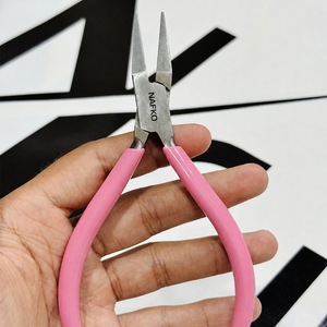 Pince à bec plat pour la réparation de bijoux, couleurs personnalisées, poignée 130 mm, mâchoires lisses, outils de fabrication de bagues, outil durable en acier inoxydable - Product Image 1