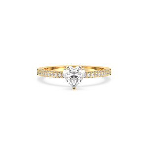 REYES Timeless 14K Solid Gold Heart Shape 1.36 Carat Lab Grown Diamond Solitaire Rings For Women Luxury Bridal Gift Fine Jewelry - Product Image 2