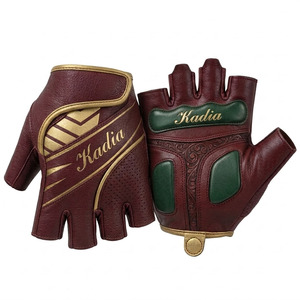 Guantes de Cuero sin Dedos Kadia 2026, Nuevo Diseño, Logotipo Personalizado OEM, Alto Rendimiento, Transpirables, con Palma Acolchada, para Motociclistas - Product Image 5