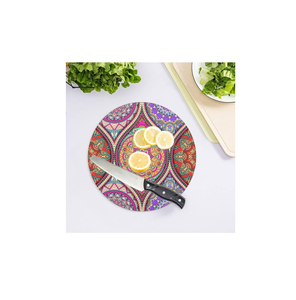 Tabla de cortar rectangular de bambú con diseño de mango con incrustaciones de patrón de peces con puntos azules, tabla de cortar de la más alta calidad - Product Image 5