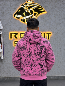 Sudadera con Capucha Personalizada con Cremallera, Lavado Ácido, Impresión a Todo Color, 100% Algodón, Ecológica, Transpirable, Estilo Urbano, Ropa de Otoño - Product Image 3