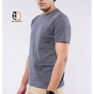 Camiseta Personalizada de Manga Corta para Hombre, Cuello Redondo, Diseño de Parches de Colores, Camiseta Lisa para Hombre, 100% Algodón Pesado - Product Image 2