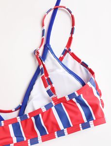 Ensemble de bikini à pois personnalisé pour femmes, maillot de bain double couche à bretelles croisées, vente en gros OEM - Product Image 5