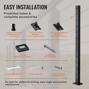 106.7 X 2.5 X 5 cm Cable Railing Post Stainless Steel <b>Brushed</b> Finish <b>Deck</b> Stair Handrail Post Level Cable Cable Railing Stairs - Product Image 6