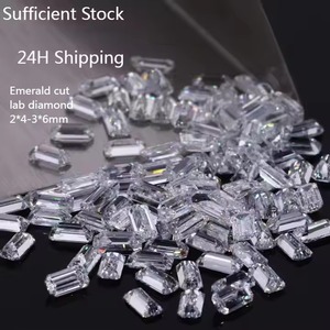 Diamantes Sueltos Cultivados en Laboratorio, Corte Radiante Esmeralda, Melee 2x4mm 4x6mm, Certificados por IGI para Joyería Fina, Hechos en India - Product Image 2