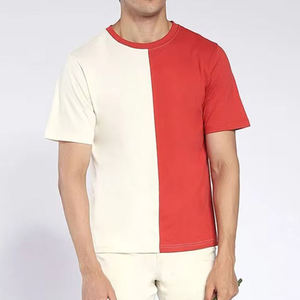 T-shirt à blocs de couleur pour hommes, décontracté, en coton, à manches courtes, col rond, mode moderne, tee-shirt d'été - Product Image 2