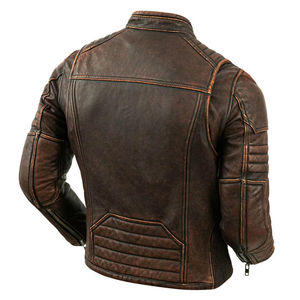 Veste en cuir de haute qualité pour homme, col montant, style punk - Product Image 3