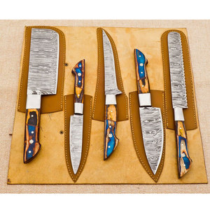 Custom Handmade Damascus Steel Chef Knife Set <b>Kitchen</b> Cooking Knife Collection with Comfortable Handle Design - Product Image 3