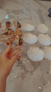 Ocean Inspired Turbo Shell <b>Wine</b> <b>Goblet</b> Nautical Home Decor Beach Wedding Handmade Seashell Gift - Product Image 6