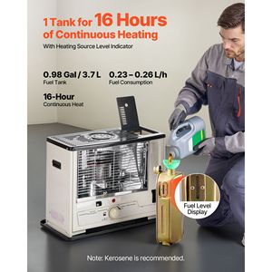 Stufa a Cherosene Portatile 10000 BTU per Interni ed Esterni con Spegnimento Automatico, Fiamma Regolabile e Protezione Antiribaltamento per Uso in Garage, Alimentata a Gas - Product Image 3