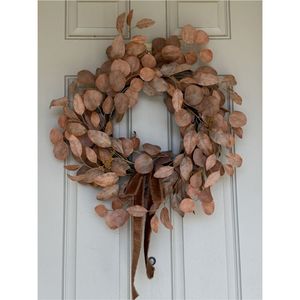 Couronne murale en métal en forme de feuille de rose, guirlande rustique en fer forgé pour décoration murale intérieure de salon de ferme, idéale pour les fêtes - Product Image 4