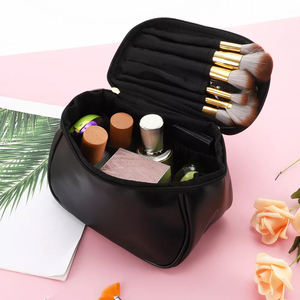 Large Capacity Travel Cosmetic Bag for Women Custom Logo Leather Makeup Bag with Zipper Closure Small Cosmetics Storage - Product Image 6