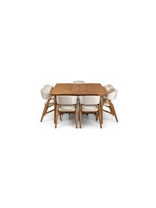 Modern Wood <b>Dining</b> Table Square <b>6</b> Seater Minimalist Design Stable and Durable for Restaurant or Home Furniture - Product Image 3