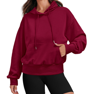 OEM Hot Selling <b>Women's</b> Winter Solid <b>Fleece</b> Cotton Hoodies Breathable Quick Dry Custom Logo Front Size Wholesale - Product Image 3