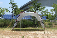 Tente tunnel étendue CAMP TOWN TARP 520 en Oxford 150D monocouche, imperméable 2000-3000 mm, abri extérieur quatre saisons, gris