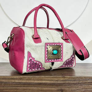 Sac de voyage de luxe 2026 en cuir véritable fait main, durable, style sport, avec clous turquoise, idéal pour le week-end - Product Image 3