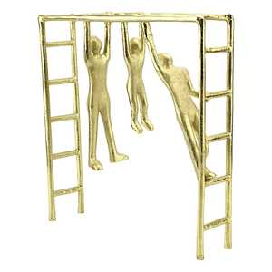 37cm H X 10cm W X 36.5cm L Aluminium Figurine Sculpture Three Climbing <b>Figures</b> Modern Artistic Handmade Tabletop Decor Home - Product Image 1