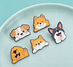 Broches de Esmalte de Perros de Dibujos Animados: Lindos Border <span class=keywords><strong>Collie</strong></span>, <span class=keywords><strong>Golden</strong></span> Retriever, Husky Siberiano, Corgi. Divertidos para el Año Nuevo. - Product Image 5